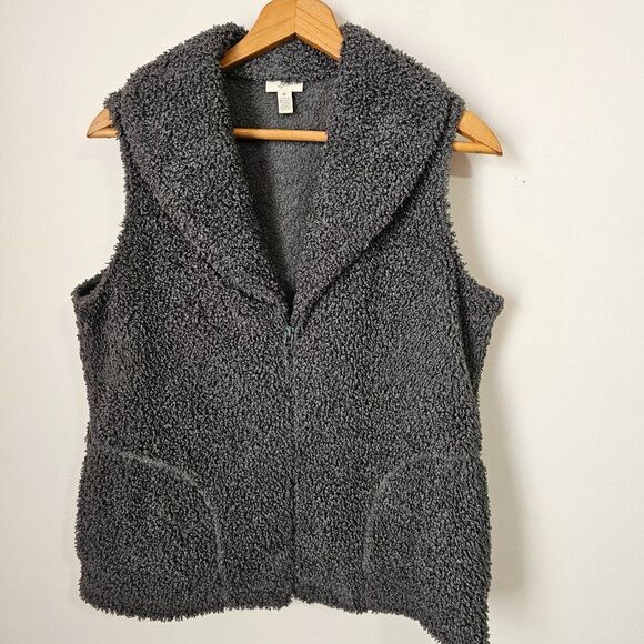 EUC J JILL GREY LAPEL VEST SIZE M - Picture 1 of 13